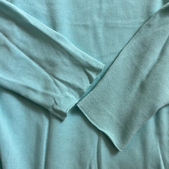 Sigrid Olsen Double Layered Sweater Cotton Rayon 3/4 Sleeve Light Blue M Petite - Picture 8 of 15